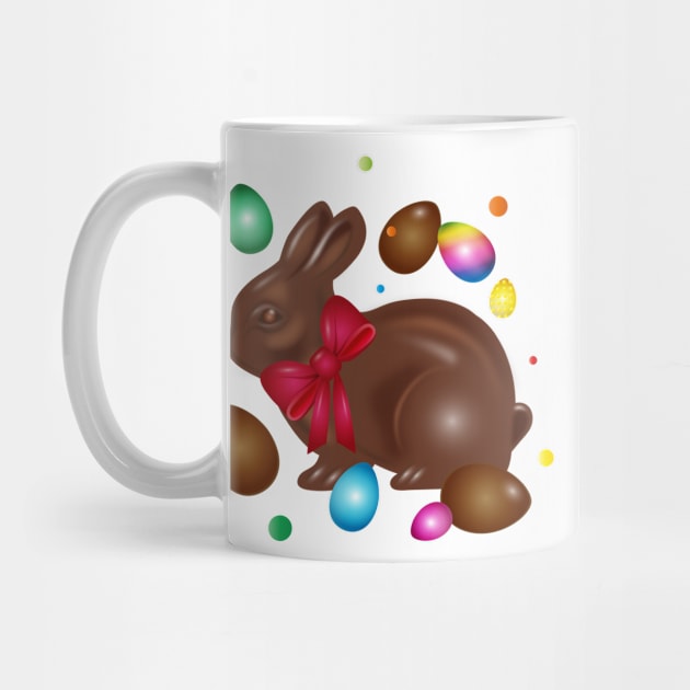 delicious chocolate Easter bunny with chocolate eggs by Kisho